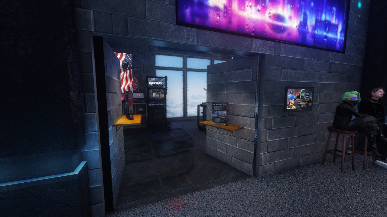 Secret wall entrance with blood trail leading to hidden armory