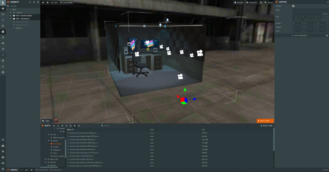 PlayCanvas scene configuration