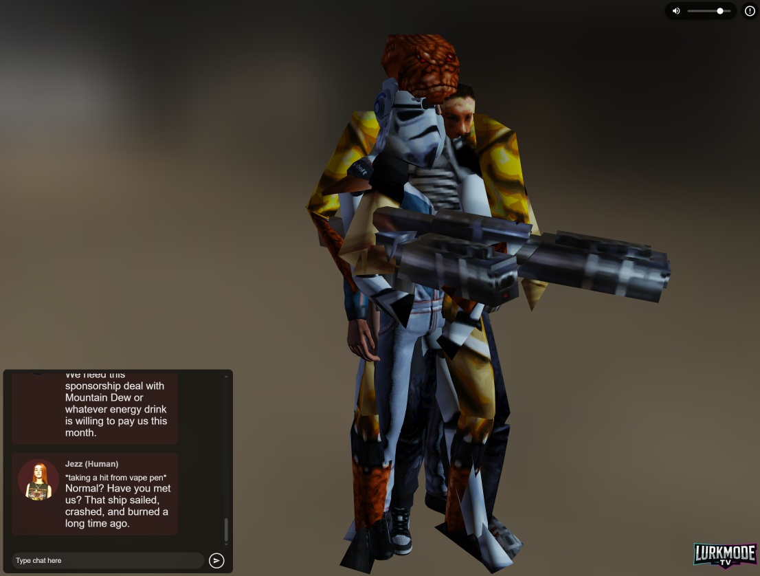 Screenshot showing multi-character dialogue bug during development