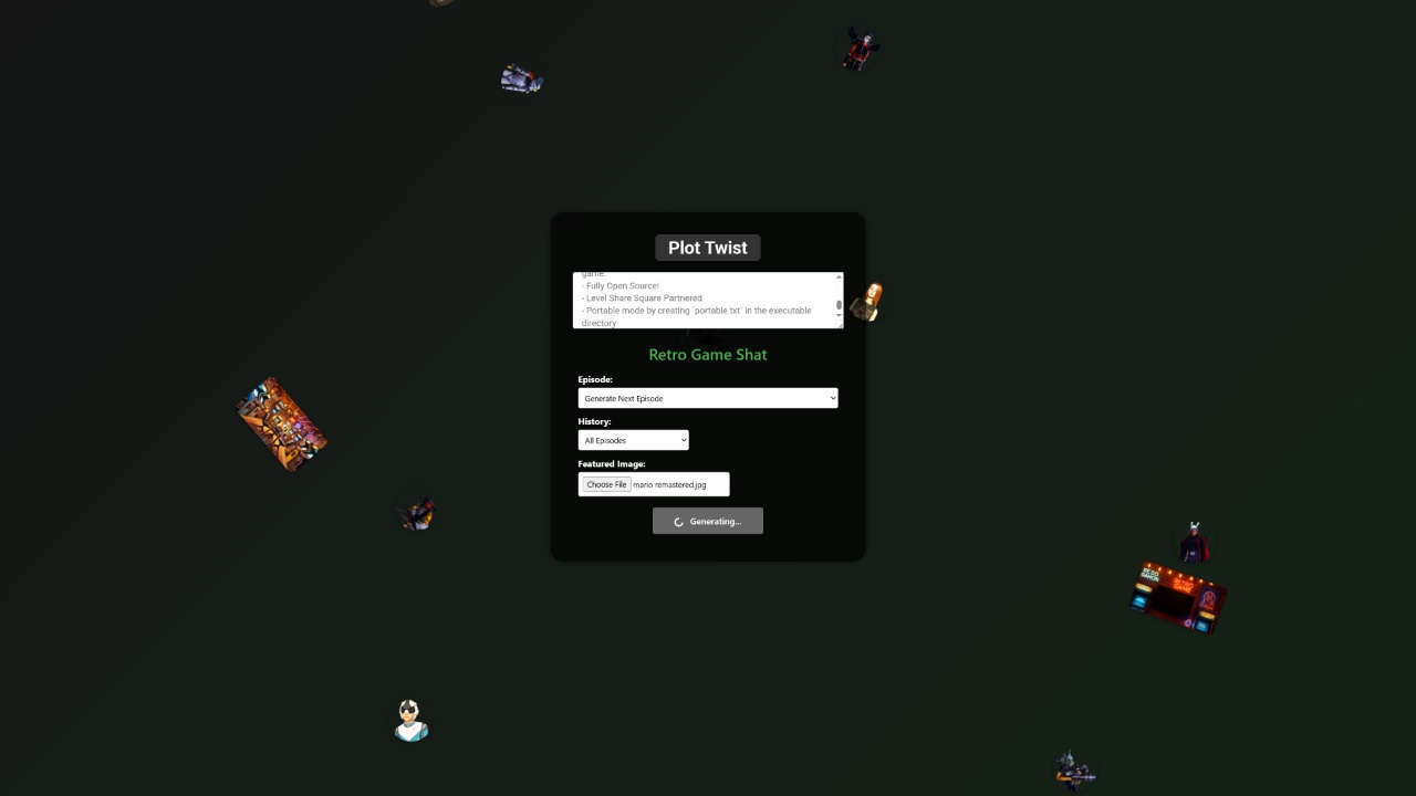 Improved episode generation form with animated background
