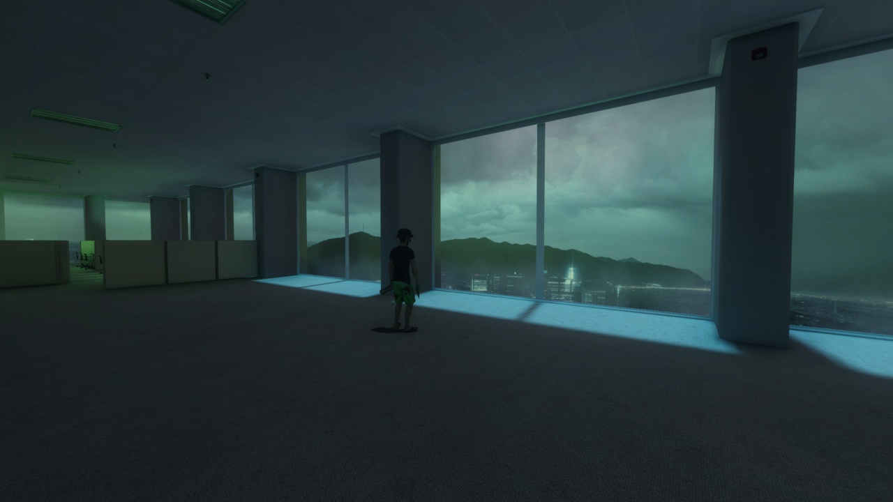 Interior view of the matrix-style office level