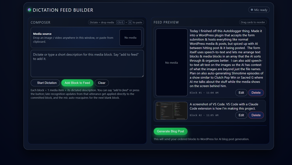 Autoblogger submission form