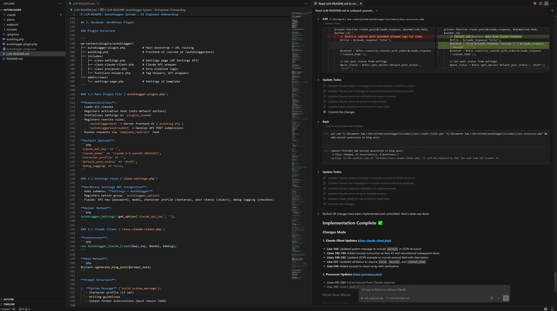 Screenshot of Auto Blogger source code open in VS Code