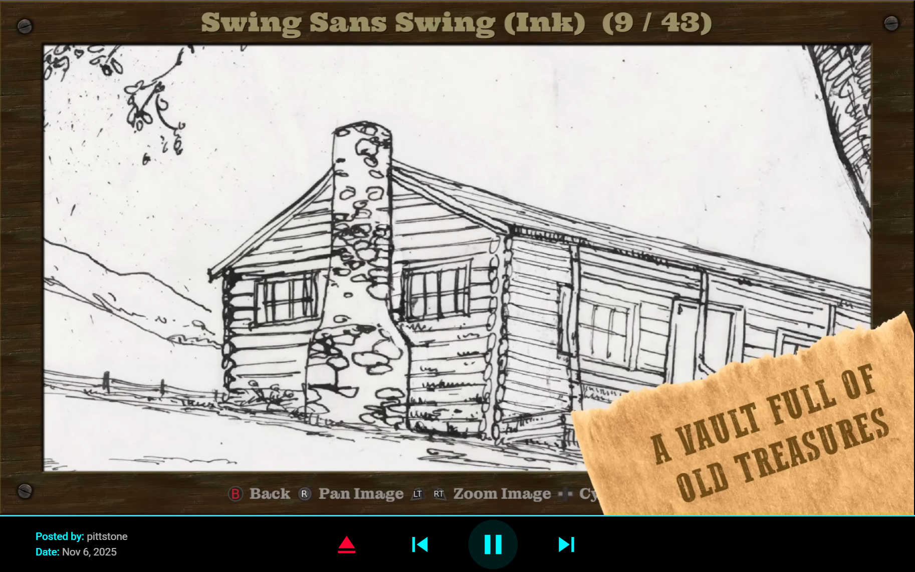 Screenshot of fullscreen playlist playback with control strip