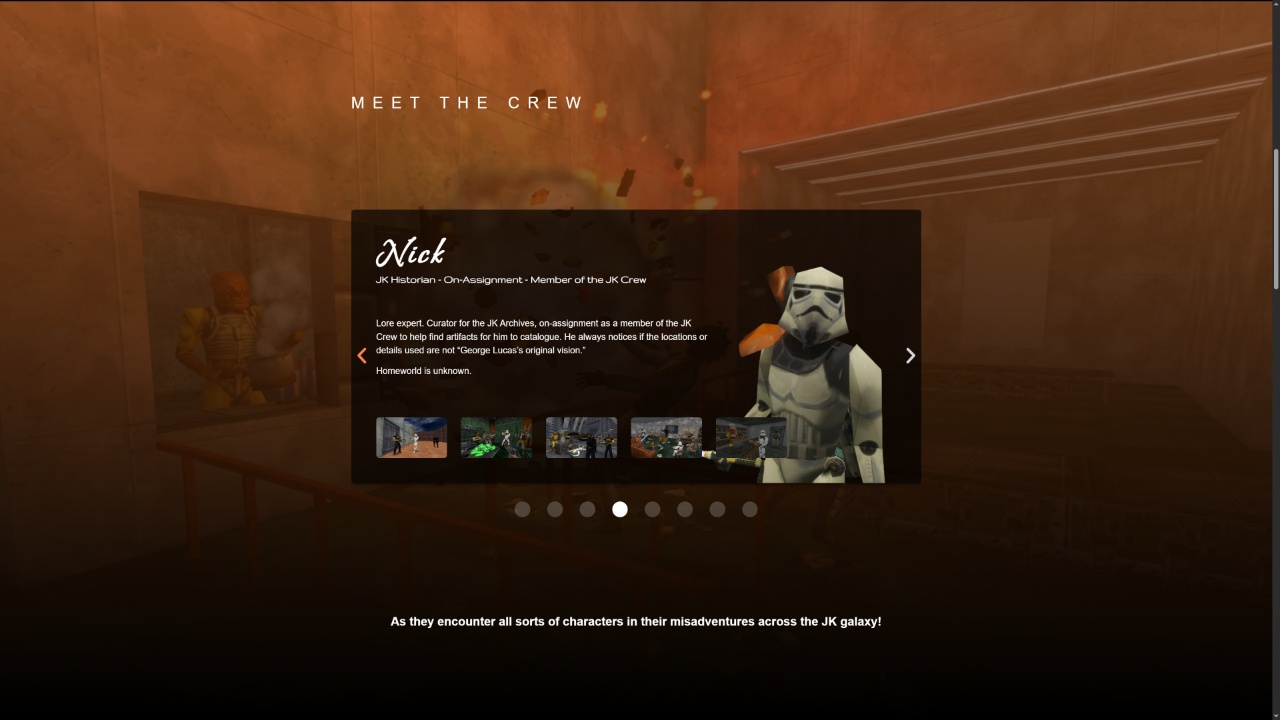 Nick's character profile as JK historian