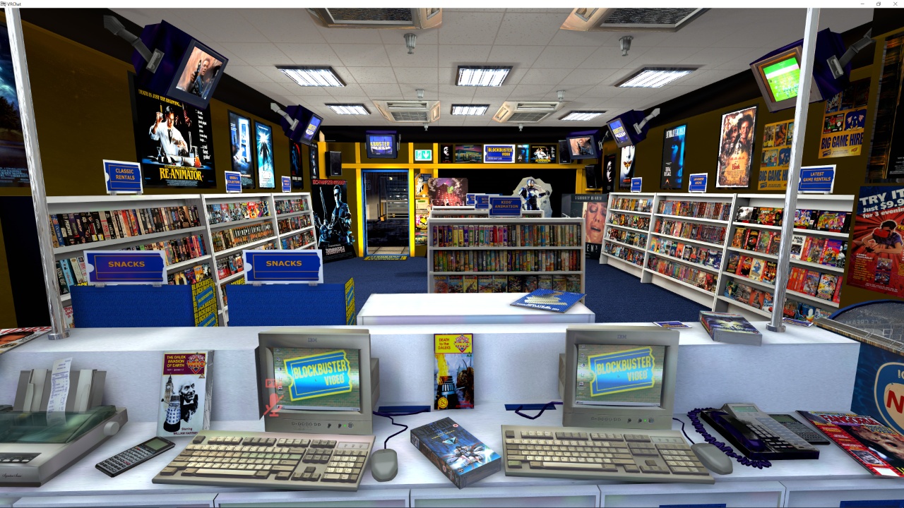 VRChat Blockbuster interior view