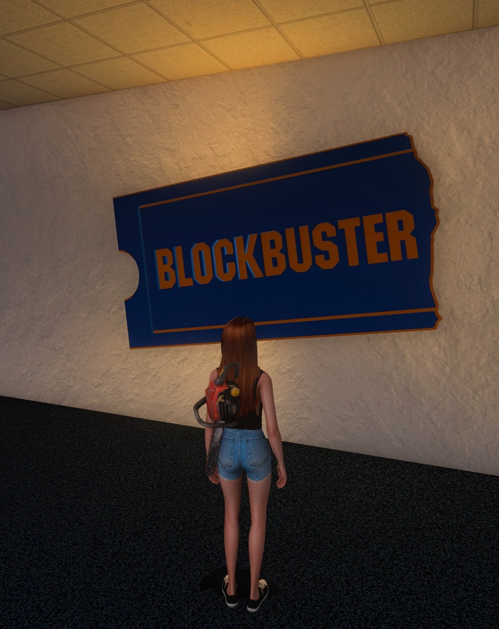 3D logo in game on wall