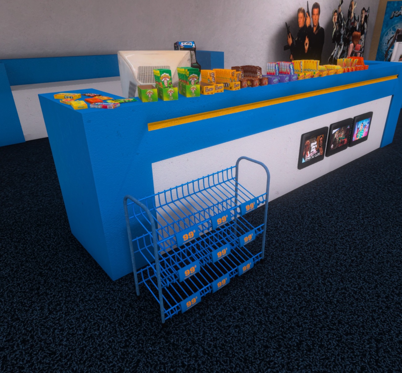 Empty snack rack in game