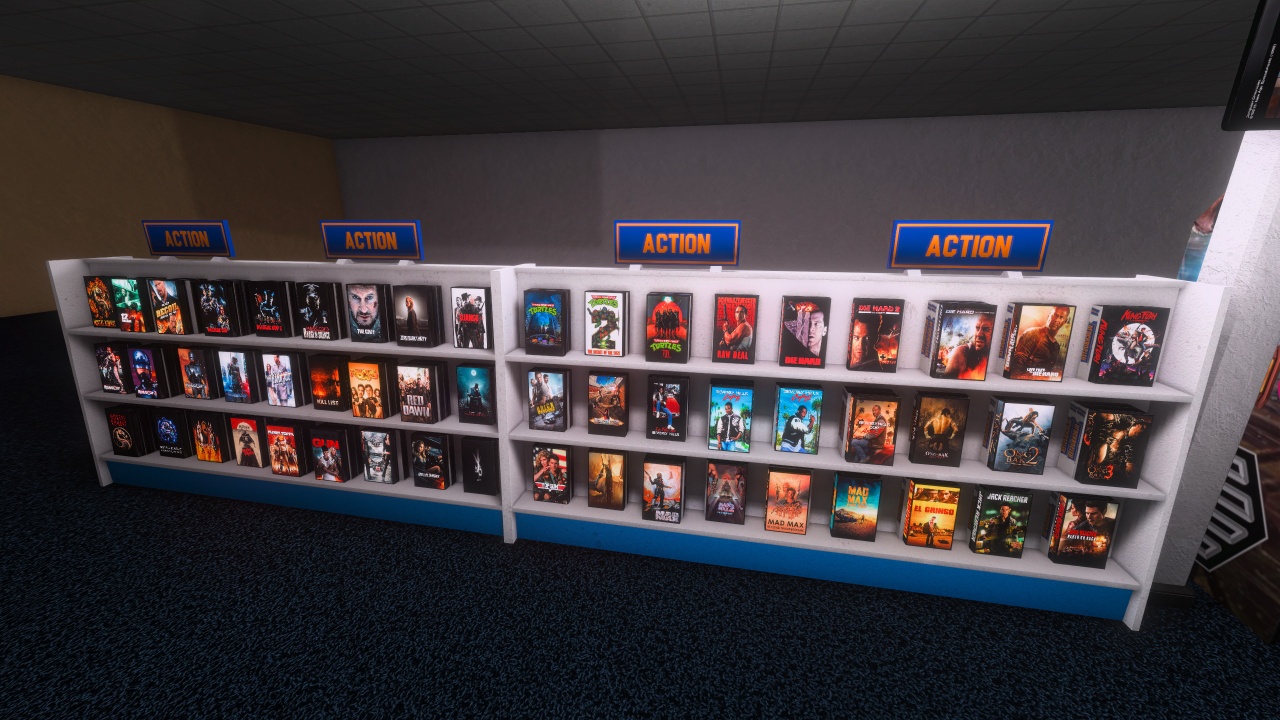 Action movie section fully stocked