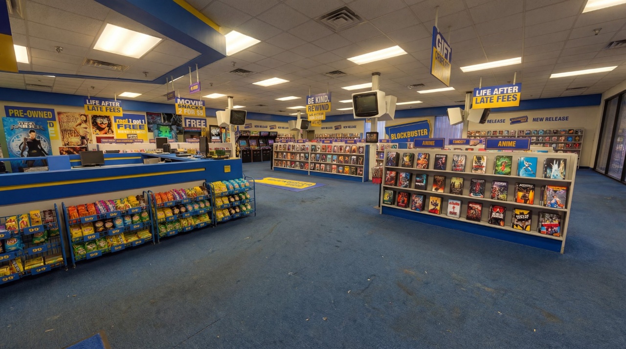 AI-generated realistic Blockbuster entrance