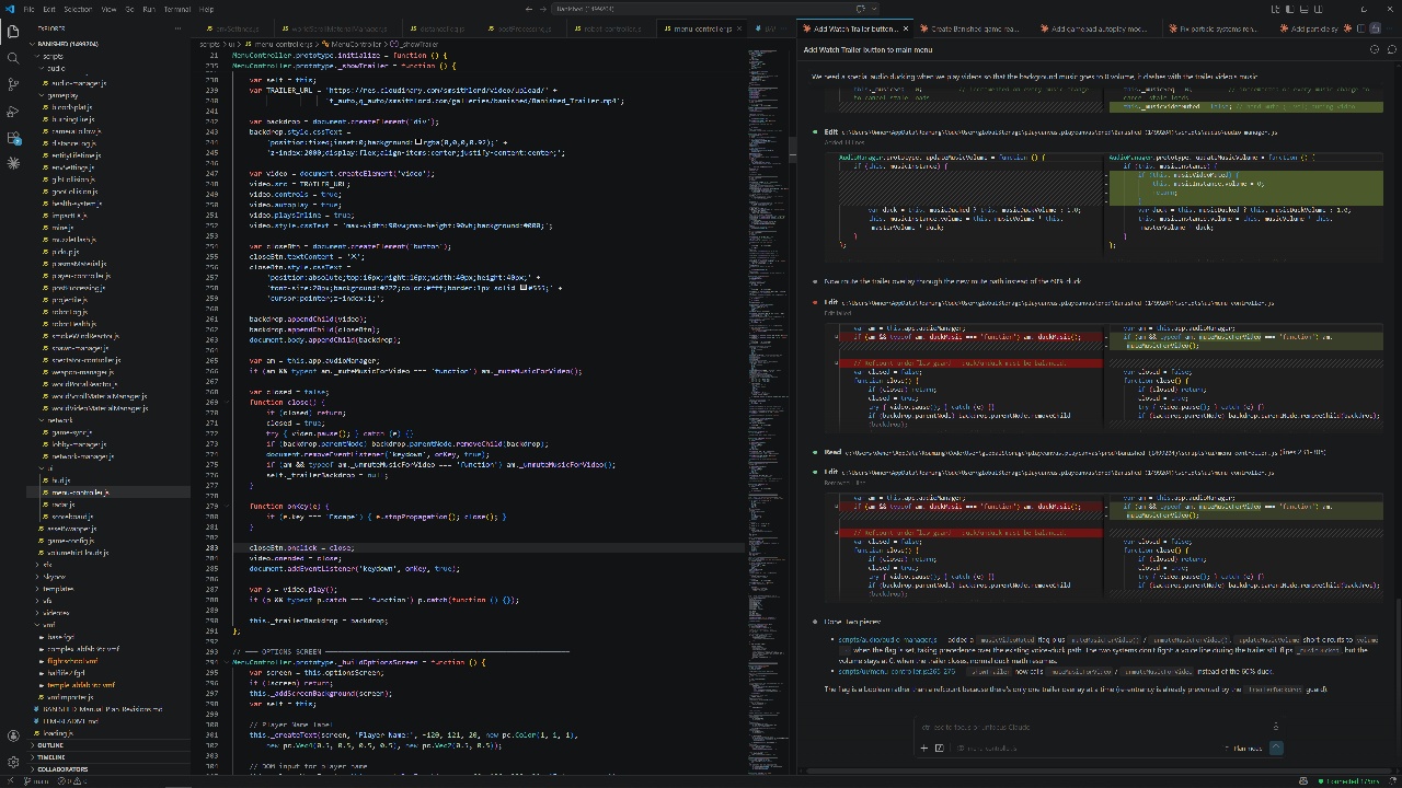 Code editor showing AI-generated code