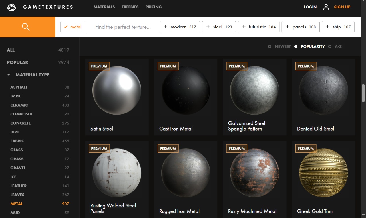 GameTextures.com metal materials