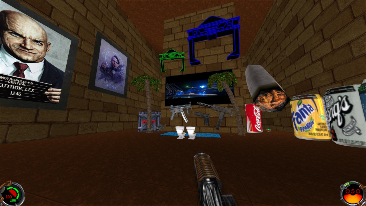 Models yoinked from maps in the 007 temple level with posters on the wall