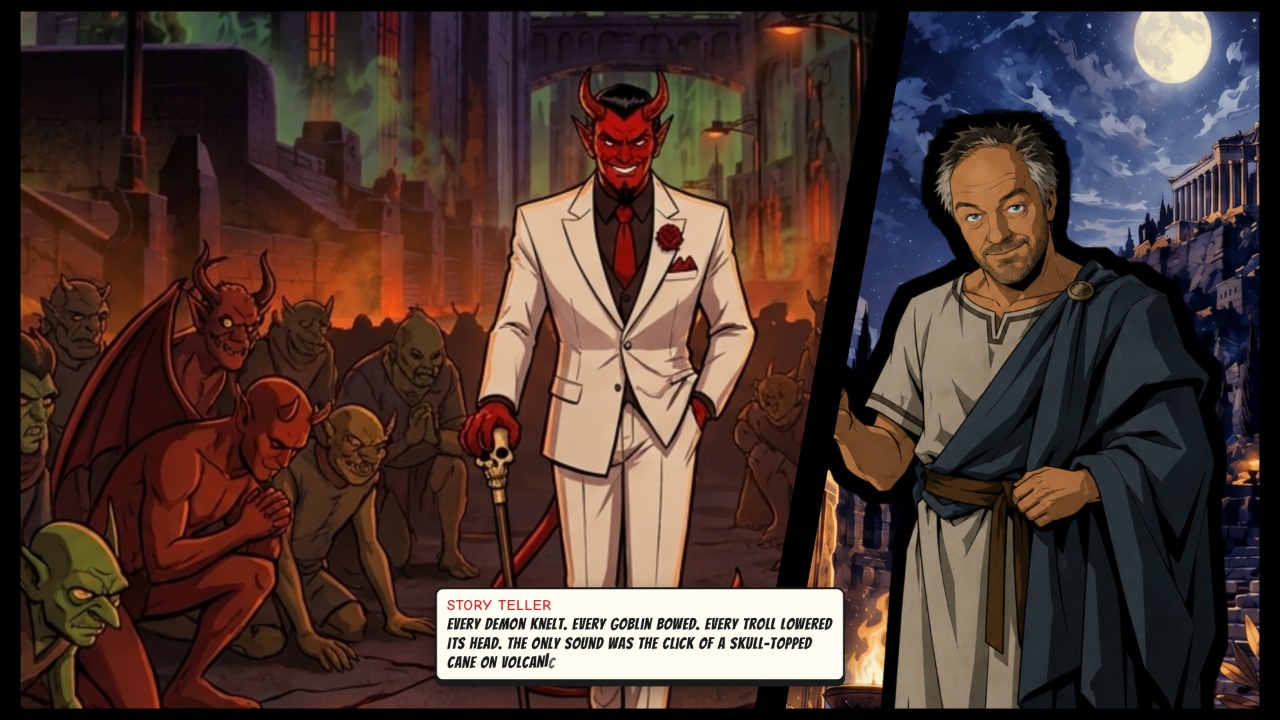 Comic mode with panels and speech bubbles