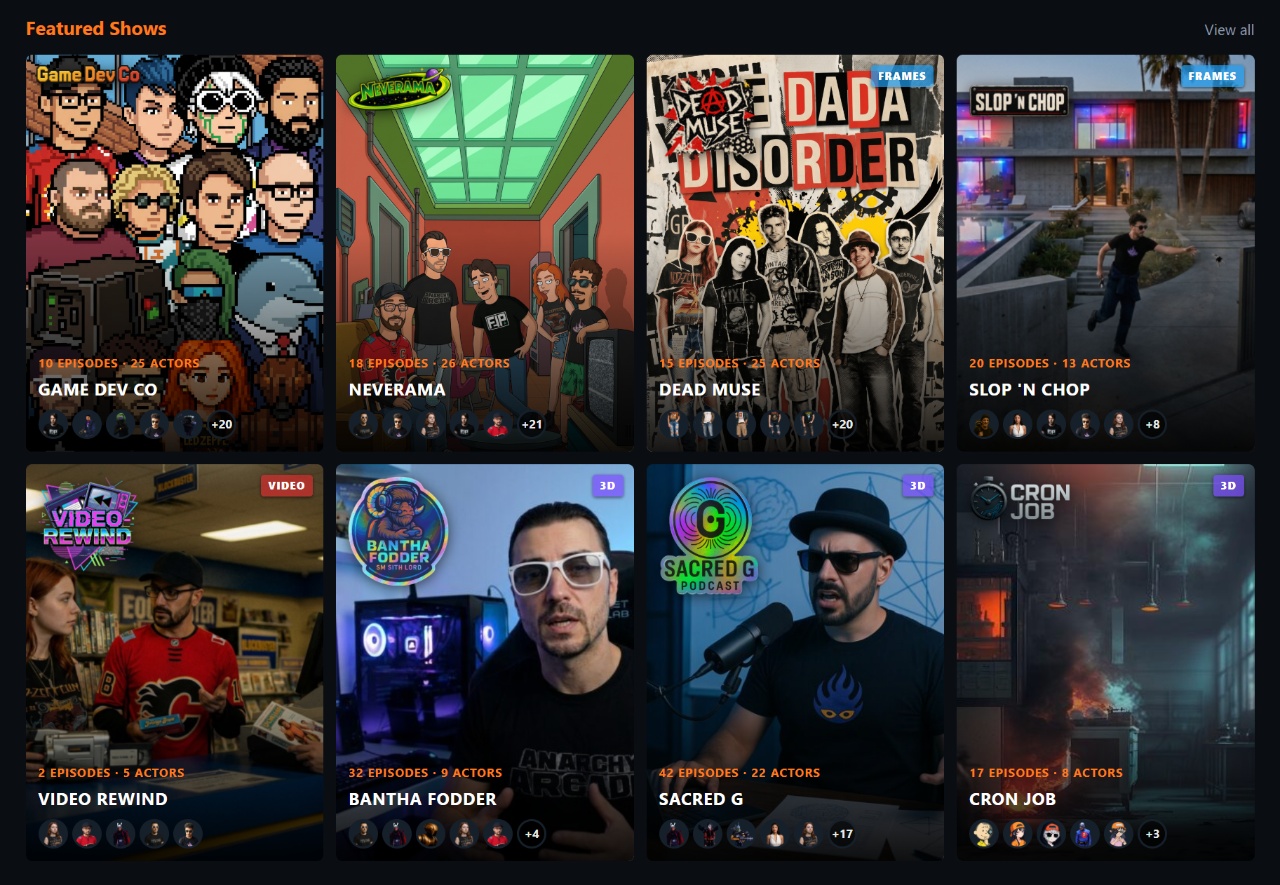 Featured shows section
