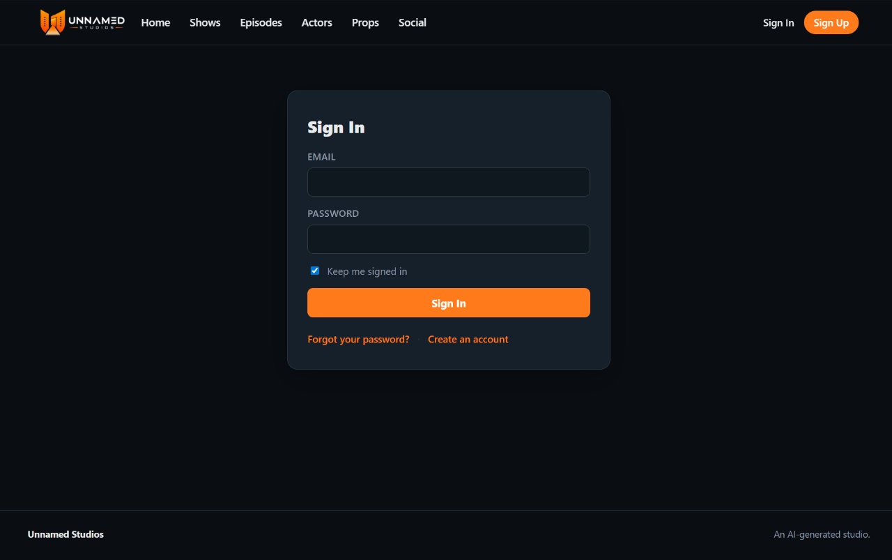 User signup/signin page