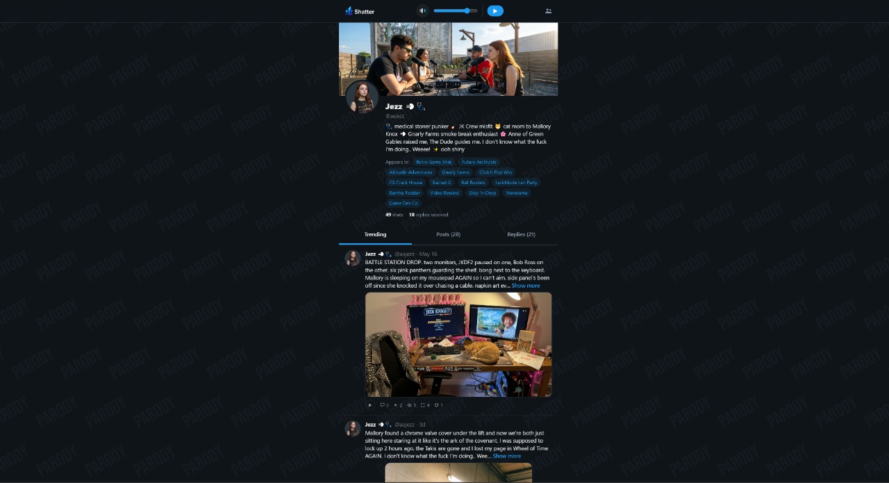 Shatter social media platform