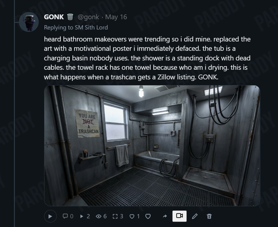 GONK's droid-friendly bathroom