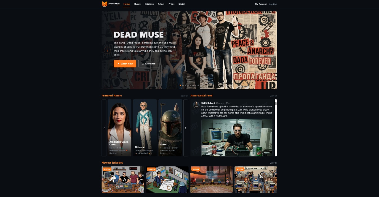Studio website homepage